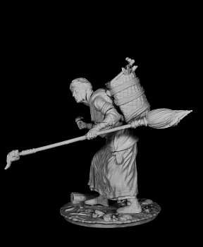 CHM-54120(M). Миры Фэнтези: Старая Ведьма. 54 мм. Материал - белый металл.