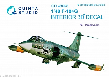 QD48063 1/48 3D Декаль интерьера кабины F-104G (для модели Hasegawa)