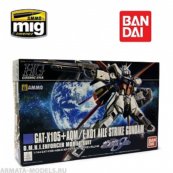 GUN0185144  BANDAI Сборная модель мобильного доспеха GUNDAM  HG 1/144 AILE STRIKE GUNDAM