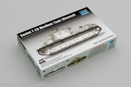 '07151 Танк  Soviet T-28 Medium Tank (Riveted)   (1:72) Trumpeter