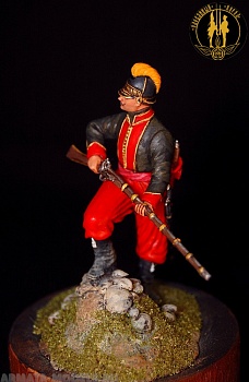 ОП.60.072 Фигура из белого металла Унтер офицер 1 батальона Греческого пех. полка.Россия. 1779-1796 г. 