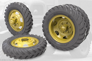 35056FURY Sagged wheel set for Chevrolet G-506 (Directlonal, B.F.Goodrich)     (Miniart)