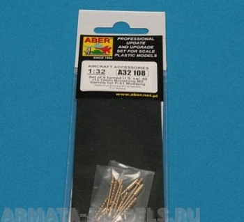 ABR-A32-108  Дополнения для  Set of 6 turned U.S. cal .50 (12,7mm) Browning M2 barrels for P-51 Mustang для  1/32