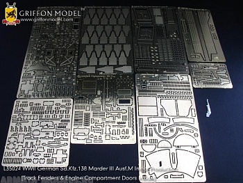 L35024GR WW II German Sd.Kfz.138 Marder III Ausf.M Initial Production (Track Fenders & Engine Compartment Doors Inside) (for Dragon 6464 Kit) 1/35