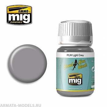 AMIG1600 Ammo Mig Смывка светло-серая PLW LIGHT GREY