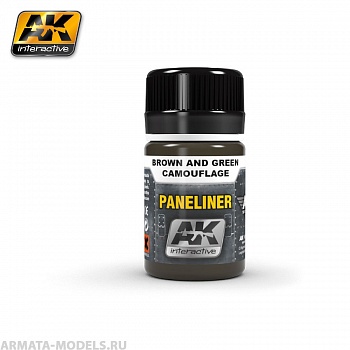 AK2071 Смывка для коричневого и зеленого камуфляжа PANELINER FOR BROWN AND GREEN CAMOUFLAGE