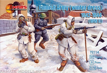 72114MR Набор фигур WWII Finnish Army Winter Dress 1/72 Mars, 1/72